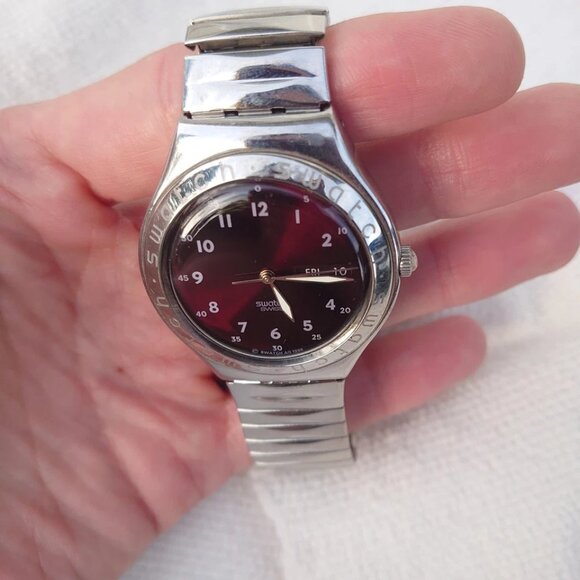Swatch Irony Sommelier 1996 YGS707 Burgundy Dial Swiss Made Working New Battery - Picture 2 of 7